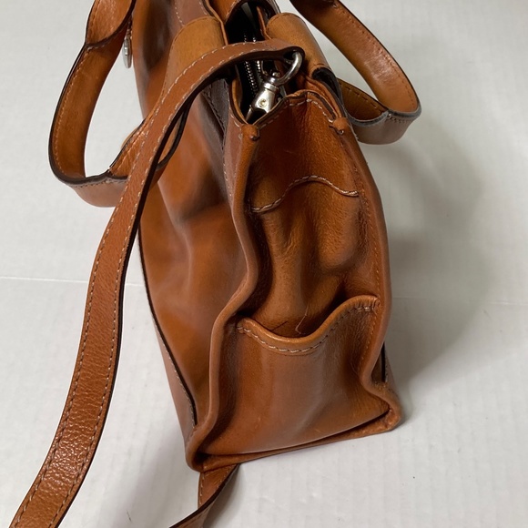 Vintage Michael Kors Brown Leather Two Handle Box Purse With Strap Y2K - Picture 11 of 15